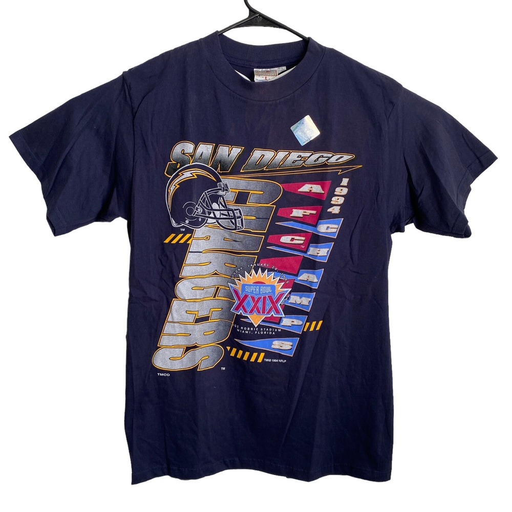 Spectator Sportswear San Diego Chargers Shirt Men L Navy 1994 Super Bowl XXIX